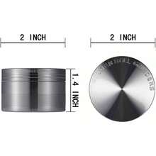 Moledor de Especias Molinillo de Especias Metlico 50mm 4 piso Duradero Aleacin de Zinc Nquel Negro - Níquel negro - Ver 6