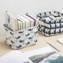 Cesta de armazenamento moderna, mini cubo de armazenamento de tecido de linho com alça, cesta de armazenamento de berçário para prateleiras e mesas, caixa de armazenamento de lona para decoração de casa, cosméticos, livros, brinquedos