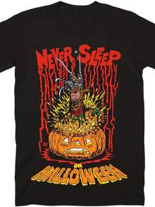 Never Sp On Halloween Horror Shirt, Halloween Horror Graphic Tee, Spooky Halloween Shirt, Freddy-Inspired Claw Shirt, Gift For Horror Fan - 款式17 - 查看 1