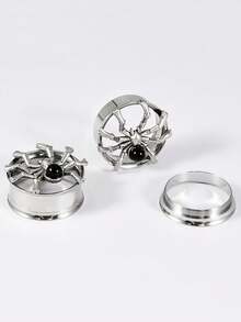 1PC Stainles Steel Flash Moon Ear Gauges Spider/Swirl/Cross Ear Tunnel Plugs Expanders Shell Earrings Plugs Piercing Body Jewelry - As Shown - View 2