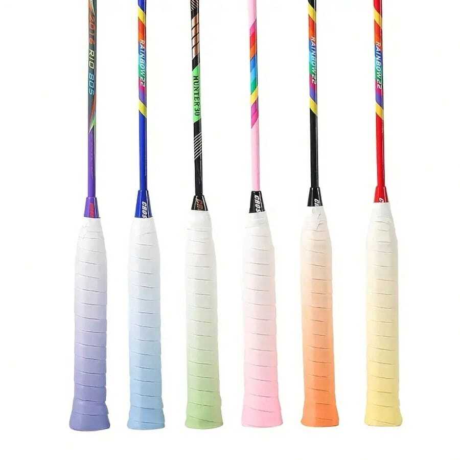 70PCS/12PCS/1PC Latest Grip Tape - Unique Gradient Style, PU Material Non-Absorbent/Anti-Slip, Rainbow Color, Unique Gradient Design At The Forefront Of Fashion, Comfortable Grip After Replacement, Improves Hitting Efficiency, Shock-Absorbing Hand Protection, Suitable For Badminton Rackets, Fishing Rods, Car Handles, Bicycle Handles, Pickleball, Cricket, Golf, Baseball, Multiple Rackets Compatible - Tennis/Pickleball/Cricket/Golf/Baseball/Badminton Rackets/Fishing Rods Etc. - Enhanced Performance, Ultra-Thin Ultra-Soft, Badminton Racket Grip Wrap | High Adhesion Sweat-Absorbing, Multiple Colors Available (Black/White/Pink/Blue/Purple/Cyan/Red/Yellow/Green/Orange/Dark Blue Etc.) Great Value - High Cost-Performance