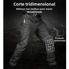 Men's Tactical Multi-Pocket Pants, Casual Waterproof Trousers, IX7 - 灰色 - 查看 4