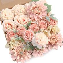 Artificial Rose Box Faux Roses Real Touch Fake Flowers For Home Floral Arrangements Valentines Day Table Centerpiece - 粉色 - 查看 6