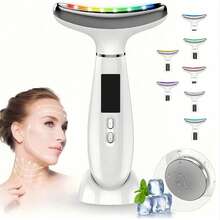 7-Color LED Face Massager, Multi-Functional Facial Skin Care Tool For Face & Neck Massage, Suitable For Home Skincare