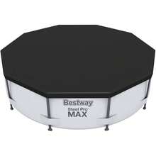 Flowclear - Cubierta de Piscina para Piscina Redonda Steel Pro, Negro, 3.04 - 15'5" (redondo) - Ver 4
