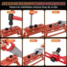 Nasjac Herramientas Juguete para Niños, 57Pcs Juego de Herramientas Niños con Chaleco,Taladro Eléctrico,Casco , Caja de Herramientas Construcción para Juego de Roles, Regalos de Navidad Niño