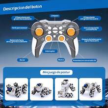 TendenciaPTHTECHUS Coche de Control Remoto para niños, 8 Ruedas 8WD Recargable, 2.4GHz RC Coche de derrape con Luces LED y música, Giro 360 ° , Regalo Ideal para Navidad Juguete (Blanco)Calidad premium - Azul - Ver 4