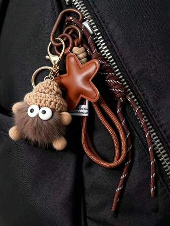 Yogodlns Damväska Berlock Söt Kolboll Hänge Dekoration, Modern och Intressant Minimalistisk Nyckelringstillbehör, Väska Berlock Nyckelringshänge, Fluffig Kolboll Multifunktionell Bilväska Delikat Dam Berlock Nyckelring Gåva