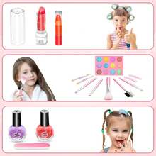 ¡RecomendadoYostyle Cosméticos para Niñas, Juguetes de Maquillaje para Niños 43 Piezas Lavables, Kit de Maquillaje de Simulación, Estuche de Maquillaje de Princesa con Espejo, para 3+ Años - Rosa¡Top de Temporada - Azul - Ver 5