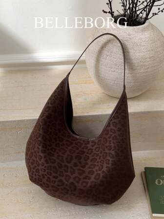 Vintage Fashionable Leopard Print Elegant Versatile Women Underarm Shoulder Bag
