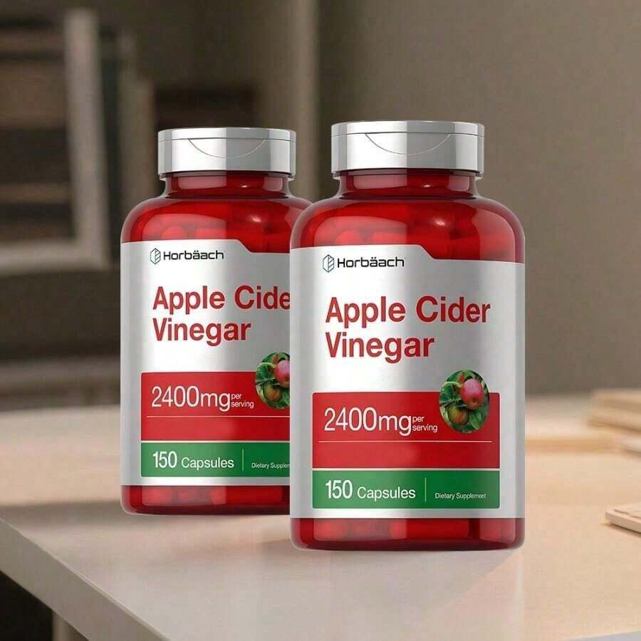 Apple Cider Vinegar Capsules - Non-GMO, Gluten Free Supplement (2400mg, 150 Count) - Healthcare, Edible, Dietary, Vitamin, Fitness 1PCS - 2 chiếc - Xem 1