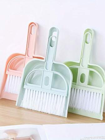 2pcs/Set Mini Dustpan And Broom Set, Compact Desk Cleaning Kit - Mini Dustpan And Brush For Keyboard, Pet Hair, Tight Spaces - Portable Design For Home, Office And Car Use - Perfect For Small Spaces