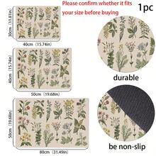 1 pieza Felpudo de secado de platos con estampado de hierbas, almohadilla absorbente para encimera de cocina, felpudo de goteo para tocador de baño, felpudo de drenaje de agua de silicona suave para grifos, posavasos de tocador, felpudo antisalpicaduras de inodoro, accesorios de cocina y baño - Multicolor - Ver 10