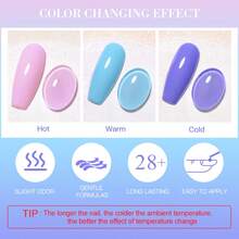 FOUR LILY 10ml Gel Kuku Berubah Warna Sensitif Suhu - Gel Kuku Reaktif Dingin & Panas, Cocok Untuk Manikur Salon dan Rumahan - MultiWarna - View 6