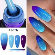 FOUR LILY 10ml Gel Kuku Berubah Warna Sensitif Suhu - Gel Kuku Reaktif Dingin & Panas, Cocok Untuk Manikur Salon dan Rumahan - MultiWarna - View 10
