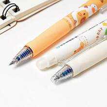6 Pcs Cute Erasable Gel Pens Retractable Erasable Pens 0.5mm Fine Point Black Ink Writing Pen For Office School Supplies - 水豚-黑墨水_ - 查看 4