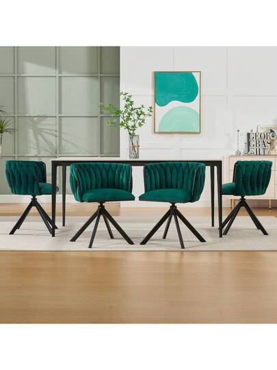 Fluwelen Seats Heavy Metal Frame, 180 Degree Swivel Function, Back, Zachte Luxurious Flexible Between Living Room, Budol Creative Workspace (Set Of 2) view 2