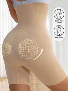 1/2 pieza Bragas moldeadoras de cintura alta, bragas sin costuras de control de abdomen, entrenador de cintura, modelador corporal que adelgaza, faja para levantar caderas y glúteos, ropa interior de mujer, faja reductora - Albaricoque - Ver 4