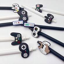 1 Stücke / 3 Stücke / 5 Stücke / 10 Stücke kreative Spielcontroller Kugelschreiber in runder Form, ein süßer und attraktiver Druckknopf-Schreibstift mit hoher Qualität, ein verspielter und niedlicher schwarzer und weißer Spielcontroller, Schulmaterial, Schreibstift für Lehrer, Büromaterial