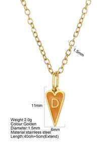 1pc Fashion Personalized 26 Initial Letter Pendant Necklace, Versatile Design Suitable For Christmas Wear & Gift - Gold - View 33