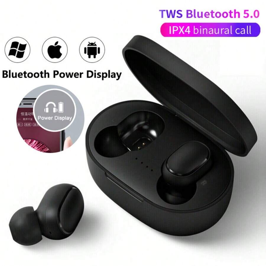 Hot Selling TWS True Wireless Earphones - In-Ear Dual-Ear, High-Quality Sound, High-Definition Calls - For Music & Running - Suitable For All - Perfect Gift For Music Lovers & Fitness Enthusiasts Wireless Earbuds, High-Quality Sound, Noise-Cancellation, Long Battery Life, Wireless Compatible, Portable For Music & Outdoor Activities, Multiple Colors Available TWS Wireless Earbuds, High Fidelity Stereo Headphones, Sports Headphones, Touch Controlled In Ear Headphones With Charging Case With Mic - A6STWS-ĐEN - Xem 1