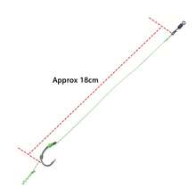 6 件套鲤鱼钓鱼配件毛钓组带倒刺鱼钩鱼线准备绑鲤鱼鱼饵钓鱼快速更换钩链连接器渔具