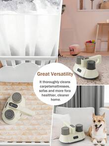 强力除螨吸尘器，具有紫外线杀菌、加热干燥和液晶显示屏，可安静清除床和沙发中的灰尘 - 彩色 - 查看 5