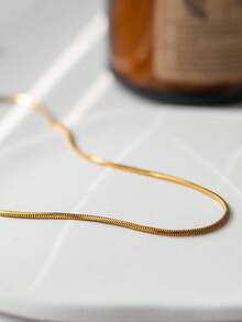 1 Stück Damen Edelstahl Gold Minimalistische Kette Fußkette, vielseitiges geschichtetes Accessoire