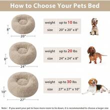 Cozy Self-Warming Faux Fur Donut Cuddler Round Plush Pet Bed (20 X 20 X 8 Inch, Light Pink) - màu nâu - Xem 4