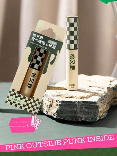 pinkpunk 5ml Pink Punk Natural Eyelash Glue (Clear), Quick Drying, Transparent, Long-Lasting, Super Sticky, Gentle, No Irritation, Invisible When Used