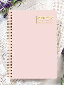 Trees 2026-2028 週計畫與月計畫筆記本 螺旋裝訂 日計畫 學術約會簿 日程手帳 提升生產力 8*6 英吋 返校用品 桌面配件 辦公用品 - 粉色 - 查看 5