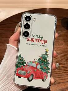 1pc Christmas Lights, Christmas Tree, Red Truck Christmas Happy Phone Case Soft Cover Compatible With IPhone 17/17 Air/17 Pro/17 Pro Max, Honor, Redmi, Galaxy A04e/12/A13/A14/A34/A50/A52/A53/A54/S21/S22/S23/S24/S25/S25Ultra, 6A/7A/8A, 12T/13T - Clear - View 6