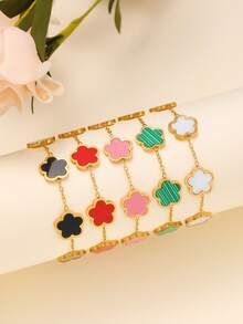 5pcs/Set Minimalist European & American Style Bracelet, Necklace, Ring Jewelry Set For Women, Suitable For Party, Gathering, Daily Wear - Five-piece Set - View 9