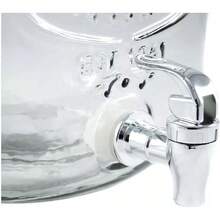 Dispensador de bebidas vintage, dispensador de agua de vidrio, vitolero de vidrio con etiqueta negra y tapa (8 litros con base) - 8 L sin base - Ver 10