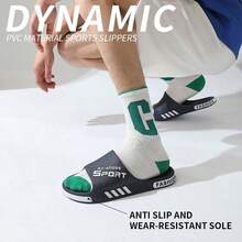 Comfortable Neutral PVC Soft-Sole Slippers - Casual Anti-Slip Sandals For Indoor, Outdoor, And Beach Use - Toe Design And Comfort Fit - Perfect For Summer Outdoor Activities And Indoor Leisure - 藏蓝色 - 查看 2