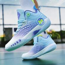 2025 New Versatile Basketball Shoes, Comfortable Non-Slip Men's Sports Shoes, Friction Sounding Casual Shoes, Outdoor Thick-Soled Elevator Shoes, Dominate Basketball Court & Playground Running Shoes, Unisex Sports Shoes, Luminous Version, Size: 36-45 - Gray Purple - View 8