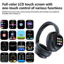 New Hybrid Active Noise-Canceling Headphones (With Touchscreen), Intelligent AI Translation, Remote Control Photography, Wireless Headphones With Microphone, Soft Ear Pads, Multiple EQ Bass Settings, Comfortable Fit Earcups, Suitable For Tablets, Laptops, And Mobile Phones. Keywords: Headphones, Gaming Headphones, Noise-Canceling Headphones, Over-Ear Headphones, Gaming Headphones With Microphone, Soundcore Headphones, Retro Headphones, Noise-Canceling Headphones With Microphone, Over-Ear Headphones, Headphones, Smart Headphones, Futuristic Headphones, Headphones, Men's Headphones, Gaming Headphones With Microphone, Active Noise-Canceling Headphones, Over-Ear Noise-Canceling Headphones, Comfort Headphones, Ear-Hook Headphones, Digital Headphones, Office Headphones, Call Headphones, Lightweight Headphones, High-Quality Audio, Durable Construction - 黑色 - 查看 6