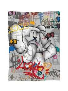 Kawss Kawaii Kaw  Blanket Super Soft Flannel Blanket Lightweight Warm And Comfortable Blanket Adult Gifts For All Seasons No Linting, Machine Washable - 黑色 - 查看 3