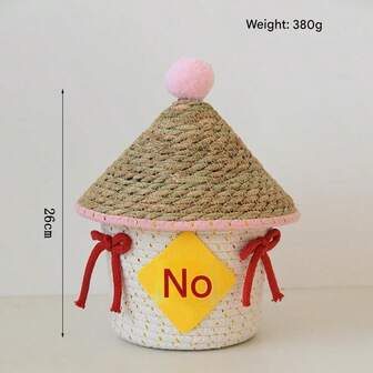 1 件带盖编织储物篮，桌面零食和杂物收纳盒，玩具和化妆品收纳，创意家居装饰篮