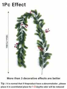 1/3 szt., 70,86 cala/5,9 stopy, ombre, zielona, sztuczna girlanda świąteczna z igieł sosnowych, plastikowa choinka z liści, odpowiednia na przyjęcie świąteczne, wesele, wystrój domu, zimową dekorację stołu, wiszącą dekorację na okno i schody - Zielony - Zobacz 2
