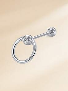 1 件心形不锈钢舌钉 女士舌铃钉 14G 舌穿孔饰品 舌环 银线舌铃环饰品 - 舌釘-B - 查看 13