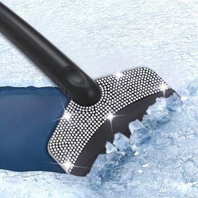 Heavy-Duty Car Drill Snow Shovel - Stainless Steel Ice Scraper, 2 Lengths Of Snow Brush, Durable Winter Snow Removal Tool For Vehicles