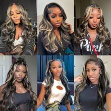 34 Inch Glueless Wigs Human Hair Pre Plucked 1B/27 13x4/13*6 HD Lace Front Wigs Human Hair Glueless 200% Density Body Wave Lace Front Wigs Human Hair With Baby Hair - S1B/27 - 查看 11