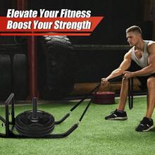 GDFISH Large Weight Sled, Adjustable Height Handle Push Sleds, Workout Fitness Sled Training Running Speed, Compatible With 1 2 Weight Plate, Easy Obstacle Grass, Sand, Cement