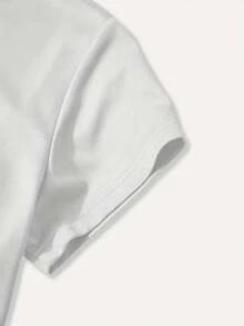 Women's Valentine's Day Love Heart Print T-Shirt - Short Sleeve Round Neck Casual Blouse With Hand-Drawn Cupid & Amorous Phrases, S-XXL Sizes, Spring Summer Fall Casual Attire Or Valentine's Outfits, Soft Comfortable Fabric (Compatible Relaxed Fit Short Sleeve Top, Women's Valentine's Day Heart Print Oversized Cotton T-Shirt,Streetwear Drop Shoulder T-Shirt - 白色 - 查看 3