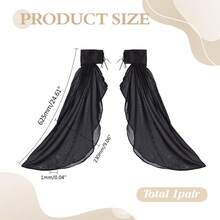 1 Pair Women's Long Tulle Opera Gloves Victorian Chiffon Sleeves Arm Cover Glove Gothic - như hình ảnh - Xem 3