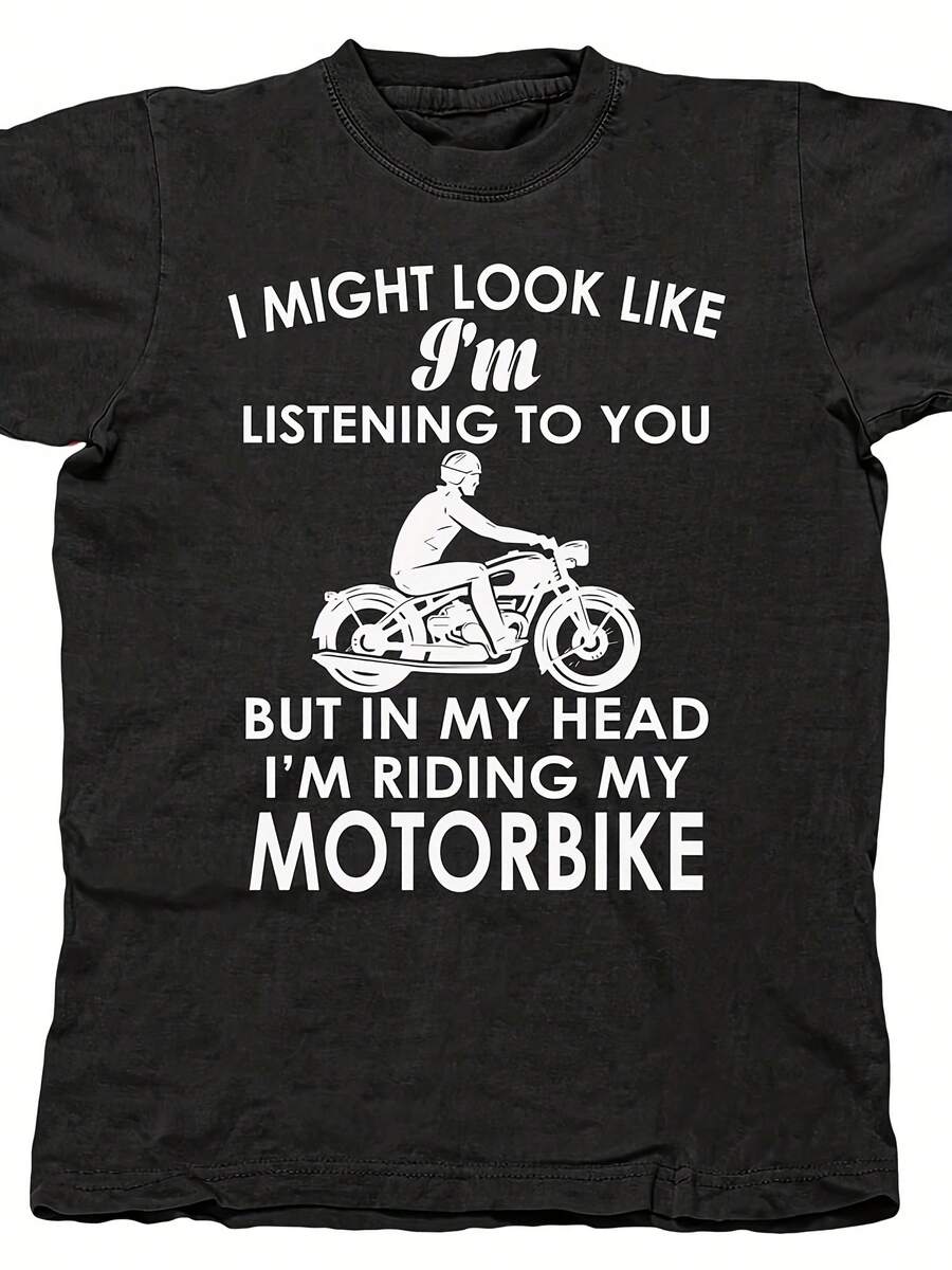 In My Head Im Riding My Motorbike Funny T-Shirt Uni S Shirt Gift For Him Or Her Tee Shirts Pop Cultureie Shirt - 款式8 - 查看 1