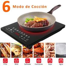 Parrilla de Inducción Eléctrica, Estufa de Inducción 2200w Control Tactil con 8 Niveles de Potencia & Temperatura, Cocina de Inducción con 6 Programas Automáticos y Temporizador de 3 Horas - 1 - Ver 7