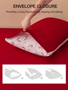 1 față de pernă cu imprimeu de trestie de bomboane de Crăciun, fără umplutură, moale și respirabilă, potrivită pentru Crăciun și decorul zilnic pentru sufragerie, dormitor, canapea, față de pernă pentru mașină, lavabilă la mașină. Pentru așternuturi de casă și articole esențiale pentru cămin, certificată Oeko-Tex