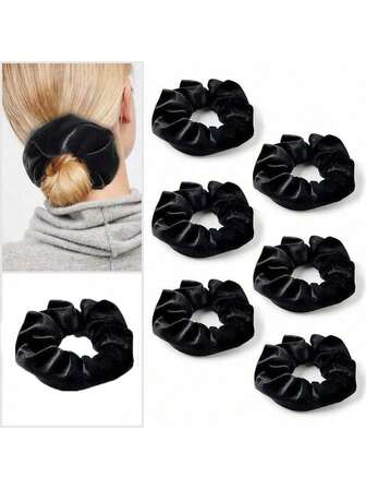 1 件装发带 - 女士天鹅绒弹性发带纯色发圈马尾辫固定器橡皮筋发带女孩发饰